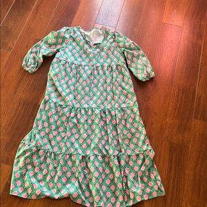 Floral Green and Pink Dress